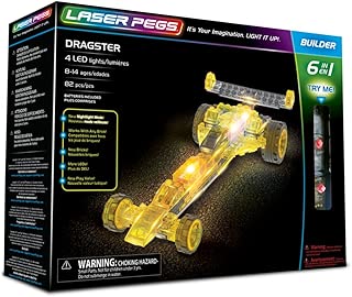 Laser Pegs Dragster 6-in-1 Building Set Building Kit; The First Lighted Construction Toy to Ignite Your Child's Creativity; It's Your Imagination, Light It Up - coolthings.us