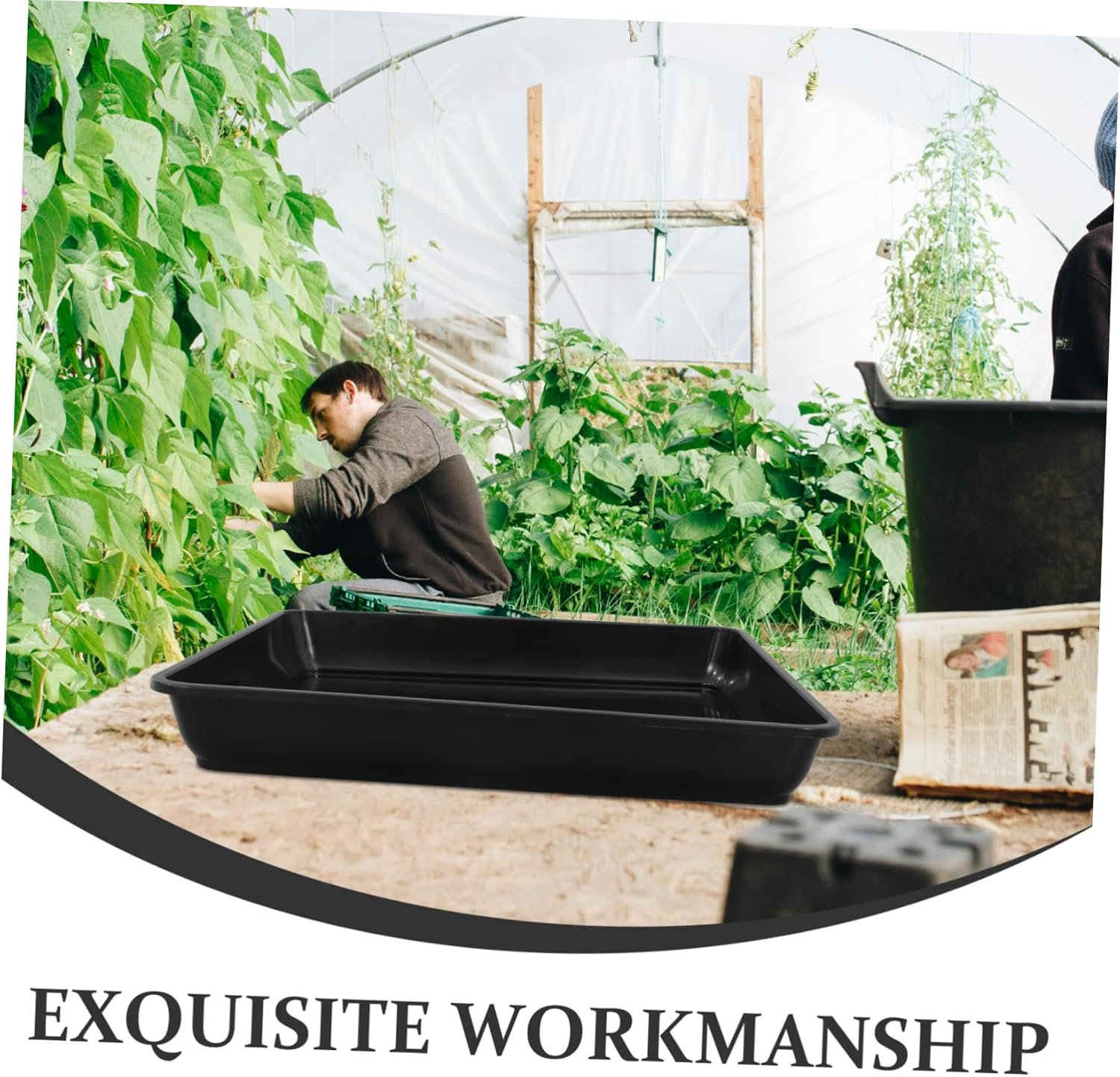 2pcs Square Plastic Plant Saucers Durable Drainage Trays for Pots Heavy-Duty Flower Pot Base Thick Drip Tray for Indoor and Outdoor Use Suitable for Balcony and Garden