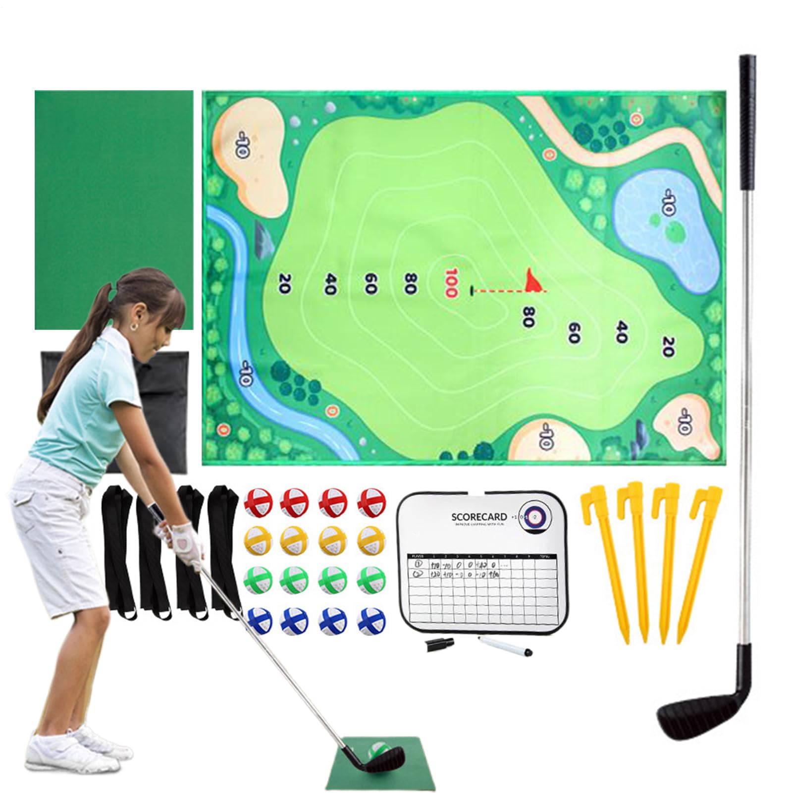 Di Chipping Grande Trainer Portatile Adesivo Per Uso Indoor E Outdoor | Attrezzatura Per Giochi Da Golf In Giardino Con Tappetino Per Giardino Prato Terrazzo Cortile Verde