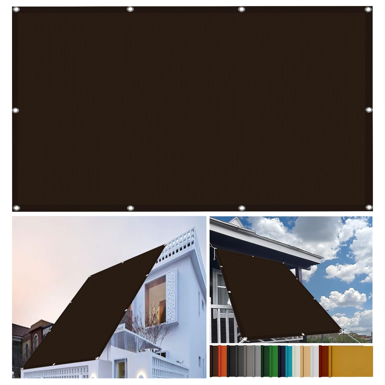 Voile d'ombrage rectangulaire étanche 5x8m crème pour la protection solaire du jardin