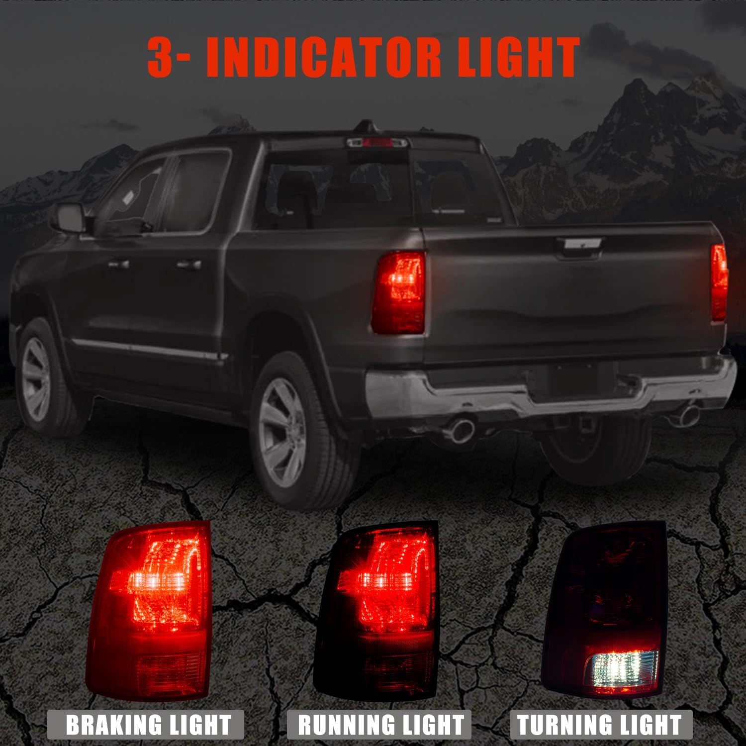 RANSOTO Tail Lights Compatible with 2009-2018 Dodge Ram 1500 2500 3500 Rear Taillight Brake Lamp with Bulb Driver and Passenger Side