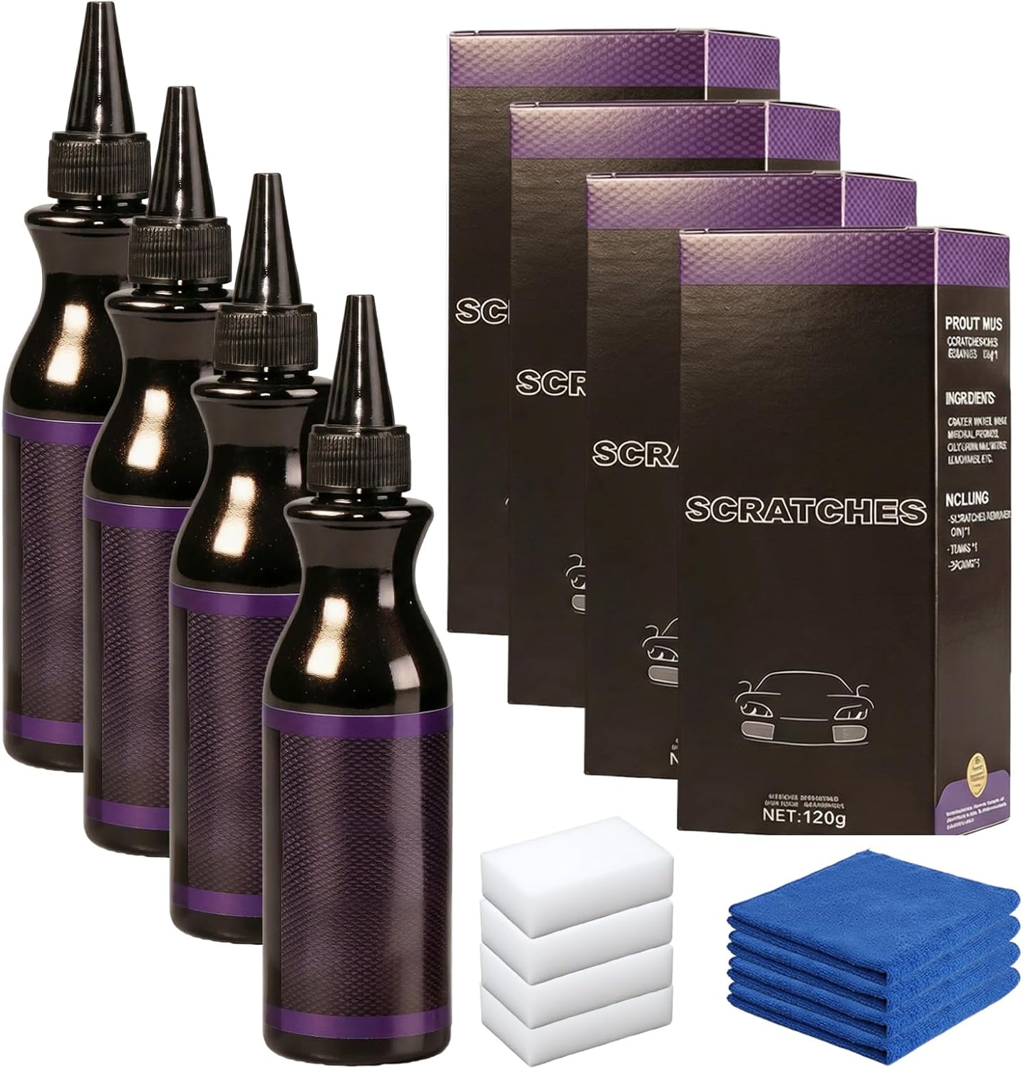 Scratch Remover for Vehicles, 2026 New Car Scratch Repair Kit, Multifunctional Car Paint Scratch Remover for Surface Damage, Portable Car Polishing Wax for All Drivers (4 Set)