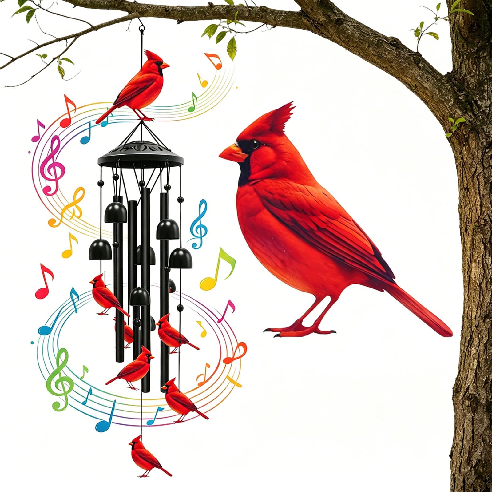 Vintage Colorful Hummingbird Wind Chime With Metal Tubes And Bells, Graceful Hummingbird Wind Chimes, Garden Patio Yard Porch Hanging Decor Gifts For Nature Lovers, Gardeners (Red Bird)