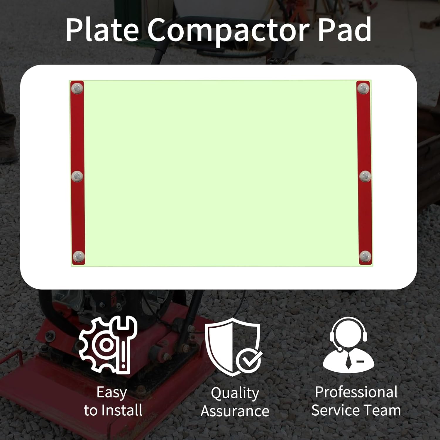 56035-047 Compactor Pad,Compatible with The Construction Zone 56035T Plate Compactor, 27.5"x17.5" Heavy-Duty Tamper Pad for Pavers, Asphalt, Gravel, and Landscaping Projects.(1-Pack)