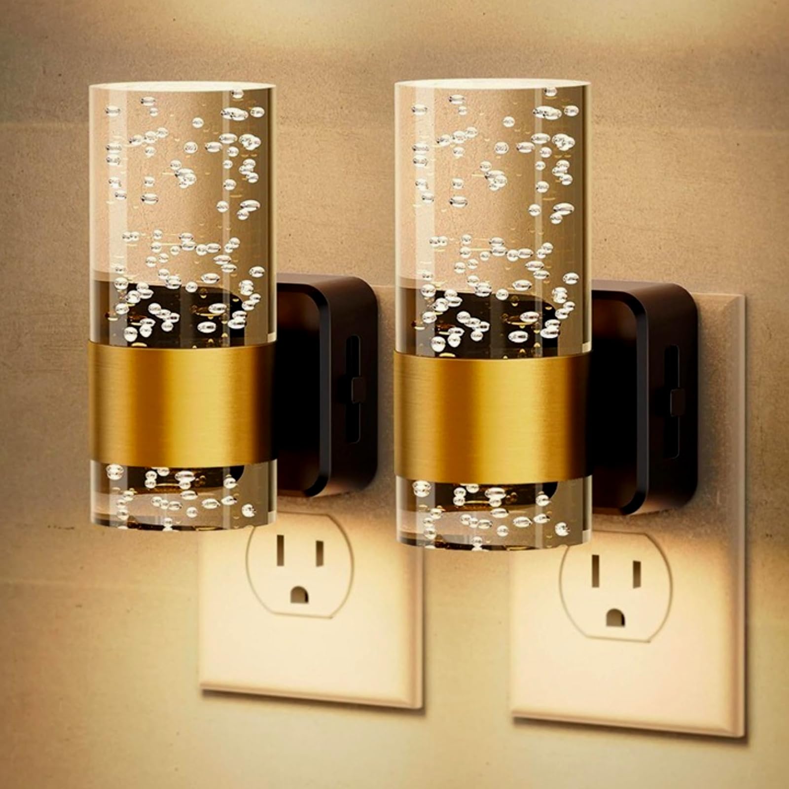 Plug in Wall Light, Plug in Uplighters Indoor Smart Sensor Night Light for Bedroom Dimmable 3 Light Color LED Wall Lamp 180°Rotatable Plug for Hallway, Home, Office (2)
