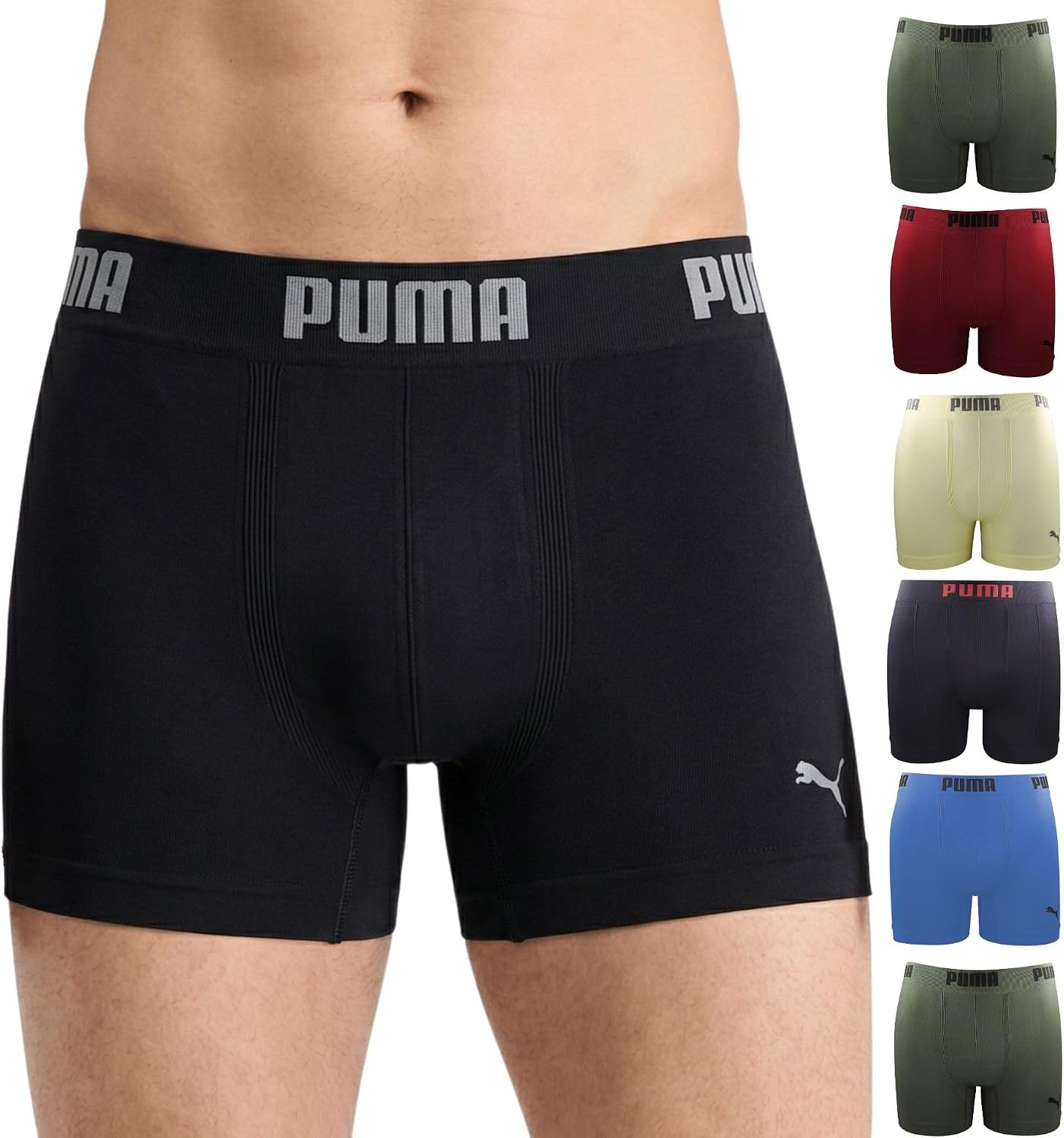Kit 6 Cuecas Boxer Puma Sem Costura Poliamida Toque Gelado Sport Dry Fit Kit 6 Cuecas Boxer Puma Sem Costura Poliamida Toque Gelado Sport Dry Fit