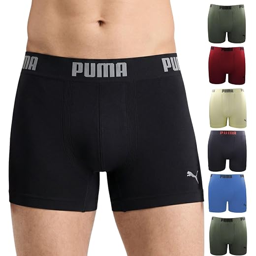 Kit 6 Cuecas Boxer Puma Sem Costura Poliamida Toque Gelado Sport Dry Fit Kit 6 Cuecas Boxer Puma Sem Costura Poliamida Toque Gelado Sport Dry Fit