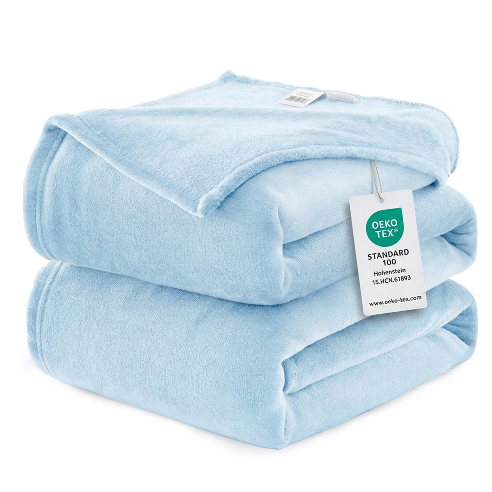 WAVVE Kuscheldecke Flauschig Decke Fleecedecke - Sofadecke Hellblau 220x240 cm Wohndecke Sommer Couchdecke Weich, XXL Groß Decke Sofa Leicht