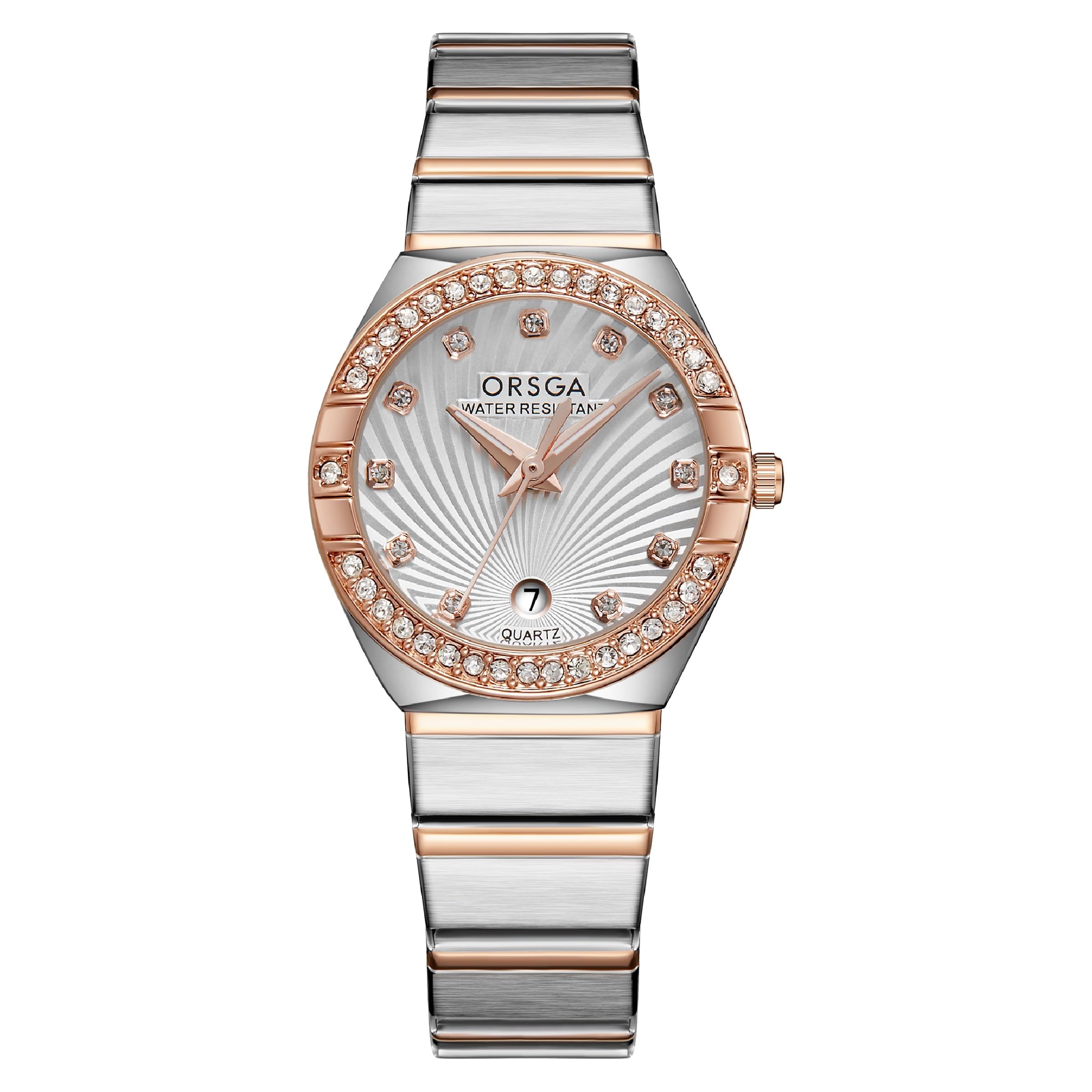 ORSGA Analogue, Celesa Stainless Steel Watches For Women Silver Dial Rose Gold Silver | Ladies Watch (B0CRPBL2JM) Amazon Price History, Amazon Price Tracker