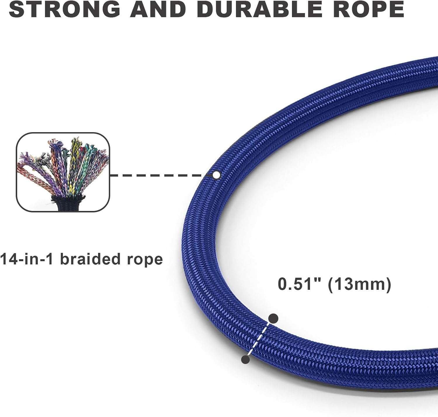Rope Dog Leash with Two Handles, 6 Foot Heavy Duty Dog Leash with Aviation Aluminum Auto Locking Carabiner, Strong Nylon Pet Lead for Small, Medium, Large Dogs (Blue, 6FT-Two Handle) image 4