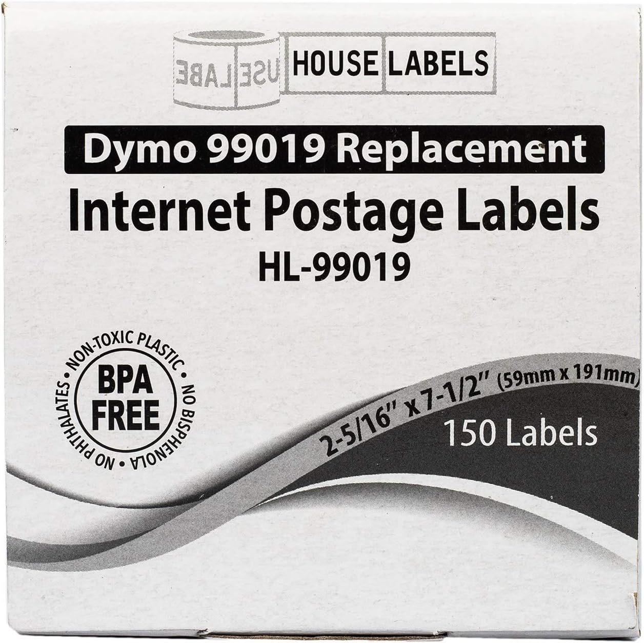 HOUSELABELS Compatible DYMO 99019 Internet Postage Labels (2-5/16" x 7-1/2"), Strong Permanent Adhesive, Compatible with DYMO LW 450, 4XL, Rollo & Zebra Desktop Printers, 6 Rolls /900 Labels - Image 7