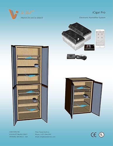 Miniatura 3 de Le Veil iCigar Digital Cigar Pro Humidificador Sistema para Humidor Gabinete (Humidificador Dual+BT+Sensor Ext)