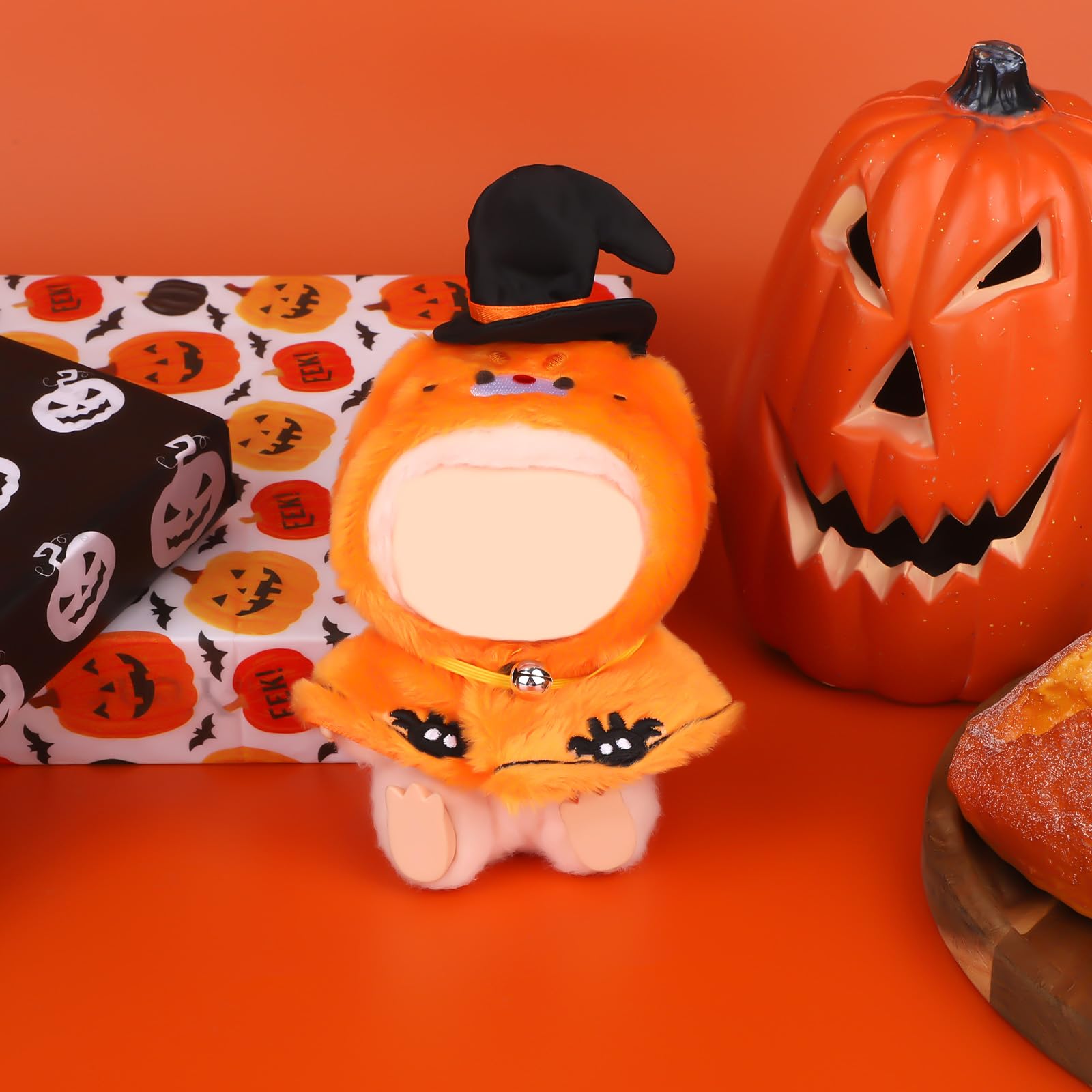 Vêtements Pour Poupées, Cape Citrouille Mignonne Avec Clochette Manteau