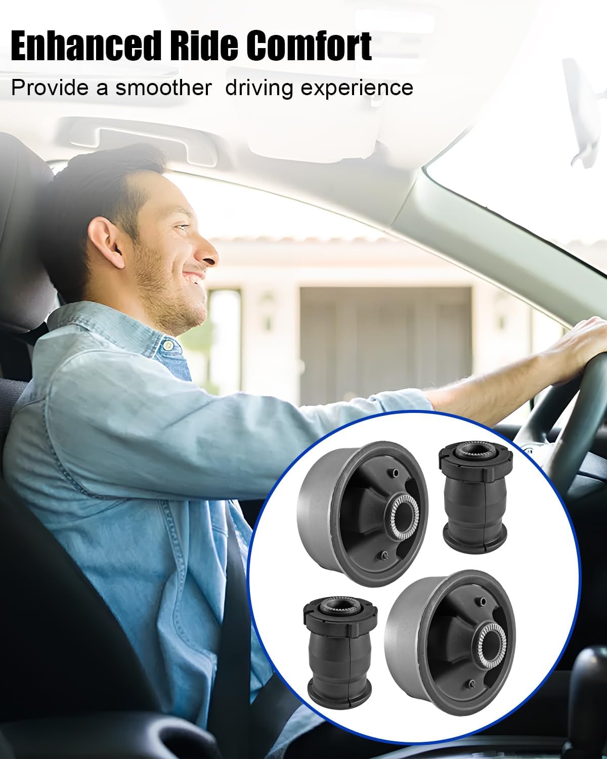 Front Lower Rearward Suspension Control Arm Bushing Fit for Toyota Corolla Matrix Pontiac Vibe Replaces 48654-12120 48655-12170 48654-12090 48654-12160 48655-02040 48655-20310, 2 Pair