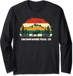 Uncompahgre Peak, CO mountain hiking nature outdoor camping Long Sleeve T-Shirt