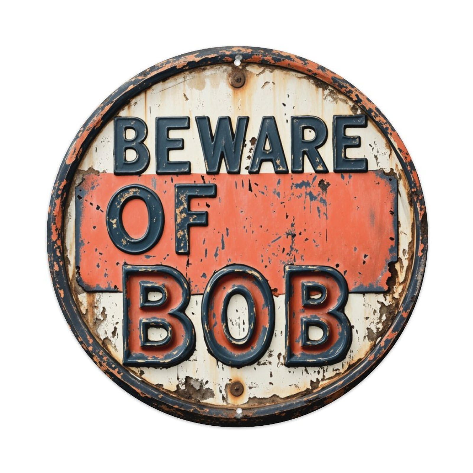 Beware Of Bob Sign Pattern Metal Tin Sign Plaque
