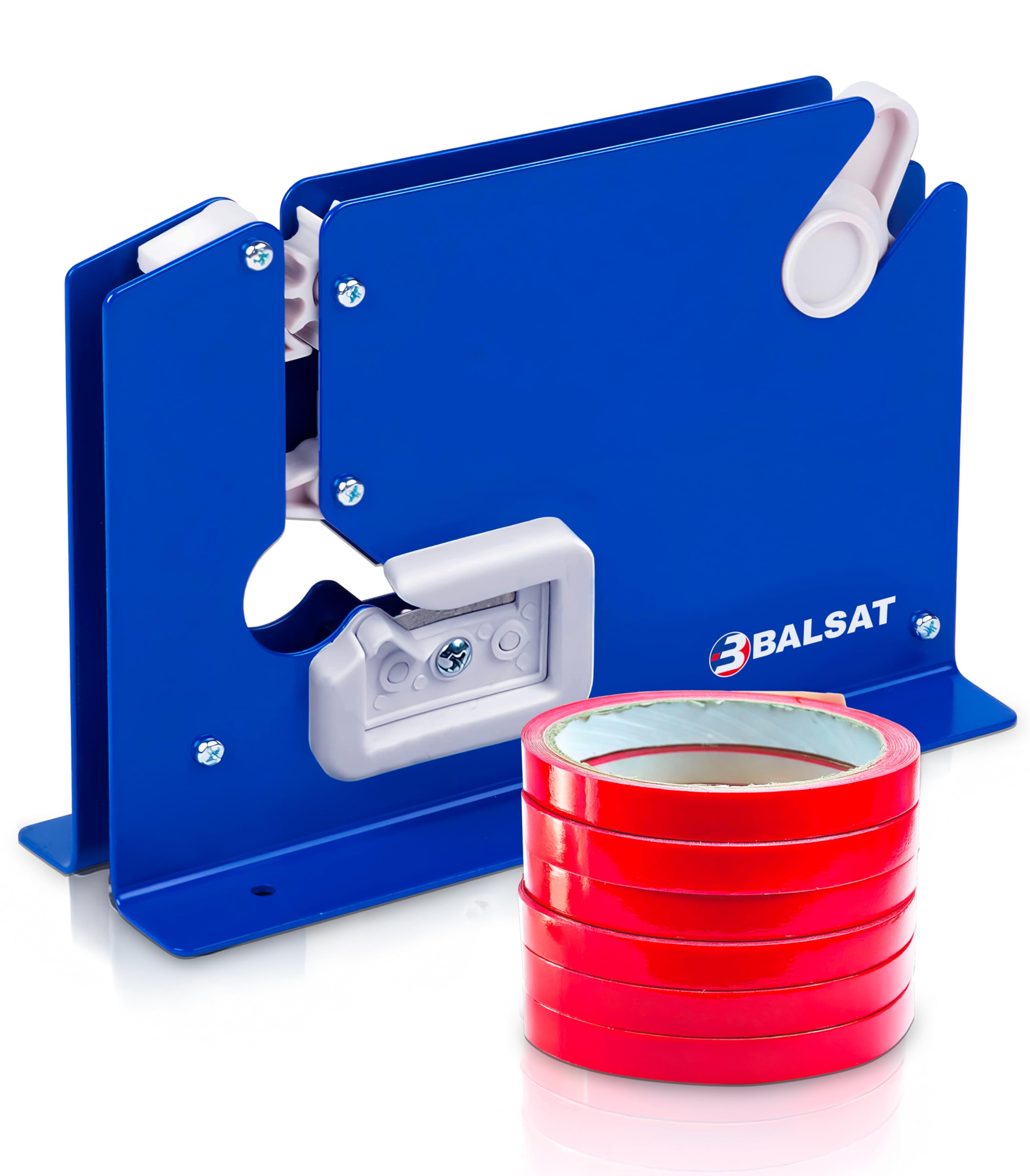 Macchina per chiudere sacchetti, colore: blu laccato + 6 rotoli rossi