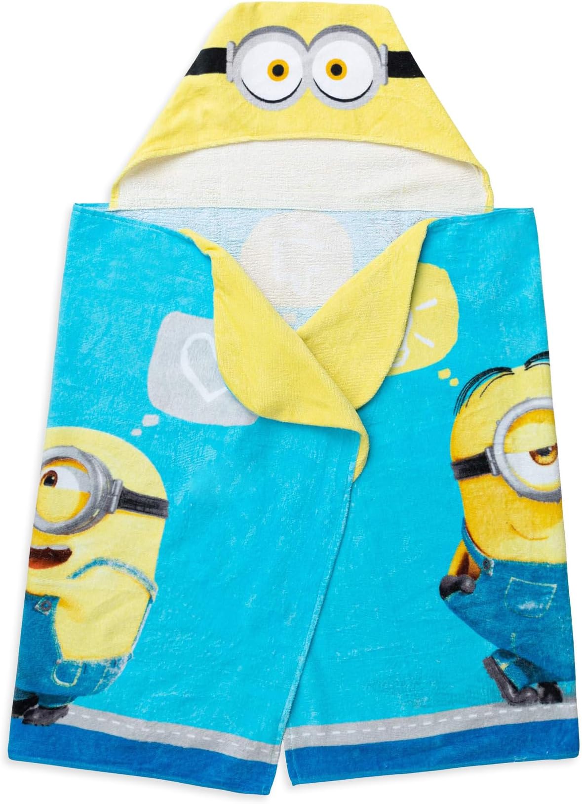 Franco Despicable Me Minions Bath/Pool/Beach Soft Cotton Terry Hooded Towel Wrap, 24" x 50", By Kids