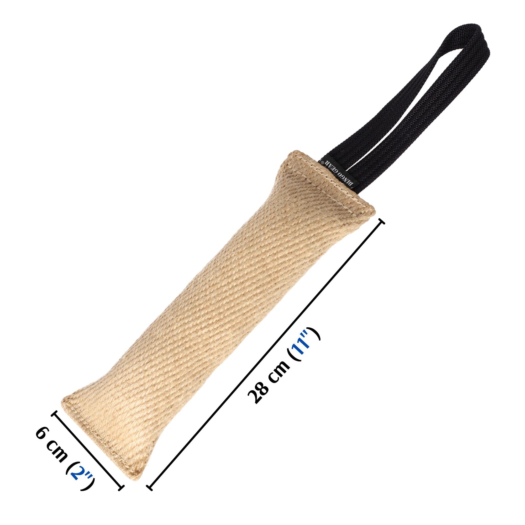 Dingo Gear Jouet à Mordre en Jute avec 1 poignée renforcée pour Dressage et Amusement du Chien 28 x 6 cm