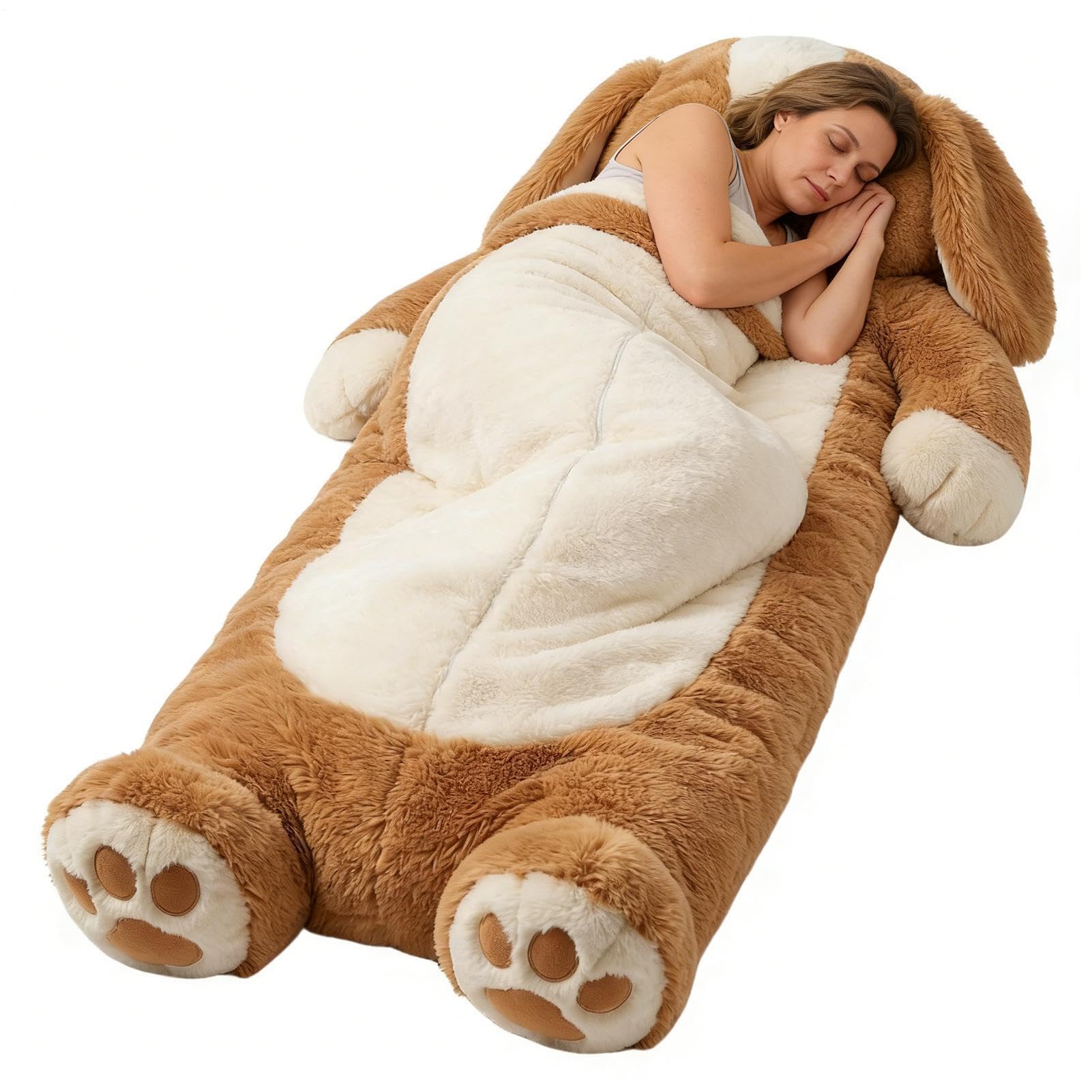 Dog Sleeping Bag for Adults, Adult Animal Sleeping Bag, Giant Plush Envelope Design for Camping & Sleepovers, Dog Themed Warm Blanket For Home, Camping, Travel Living Room Dorm — view 7