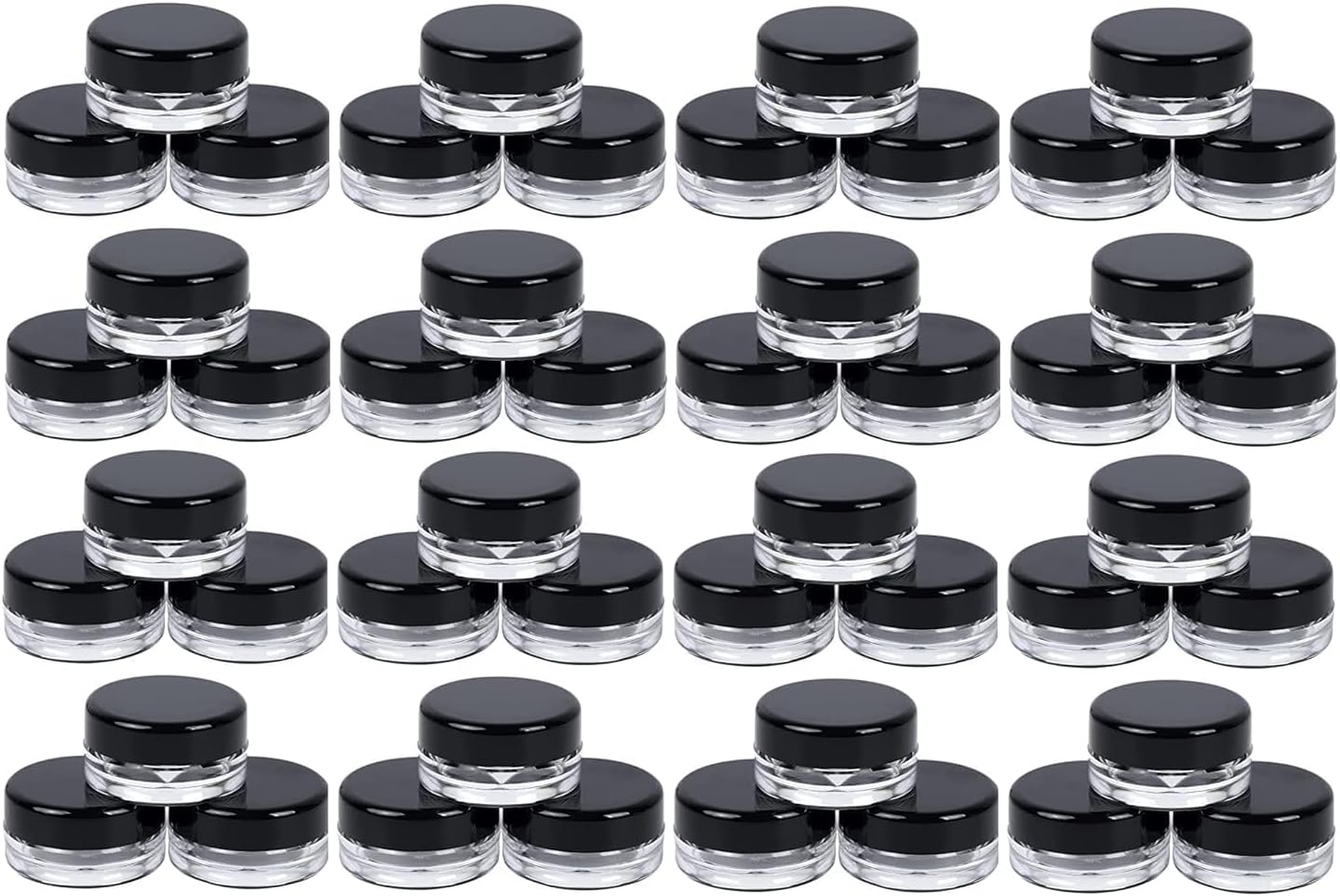 JANTA PLASTICS Clear/transparent 10 Gm/ml Empty Jar/container for Storing Eyeshadow, Makeup, Face Cream, Lip Balm, Jewellery, Watch Parts, Beads (Pack Of 24, 10 ml)