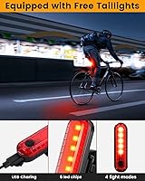 Vista 7 de Bright Bike Light for Night Riding, USB Rechargeable Bicycle Light, Bicycle Headlight Set, Daytime Running Light, Waterproof Bike Headlight and