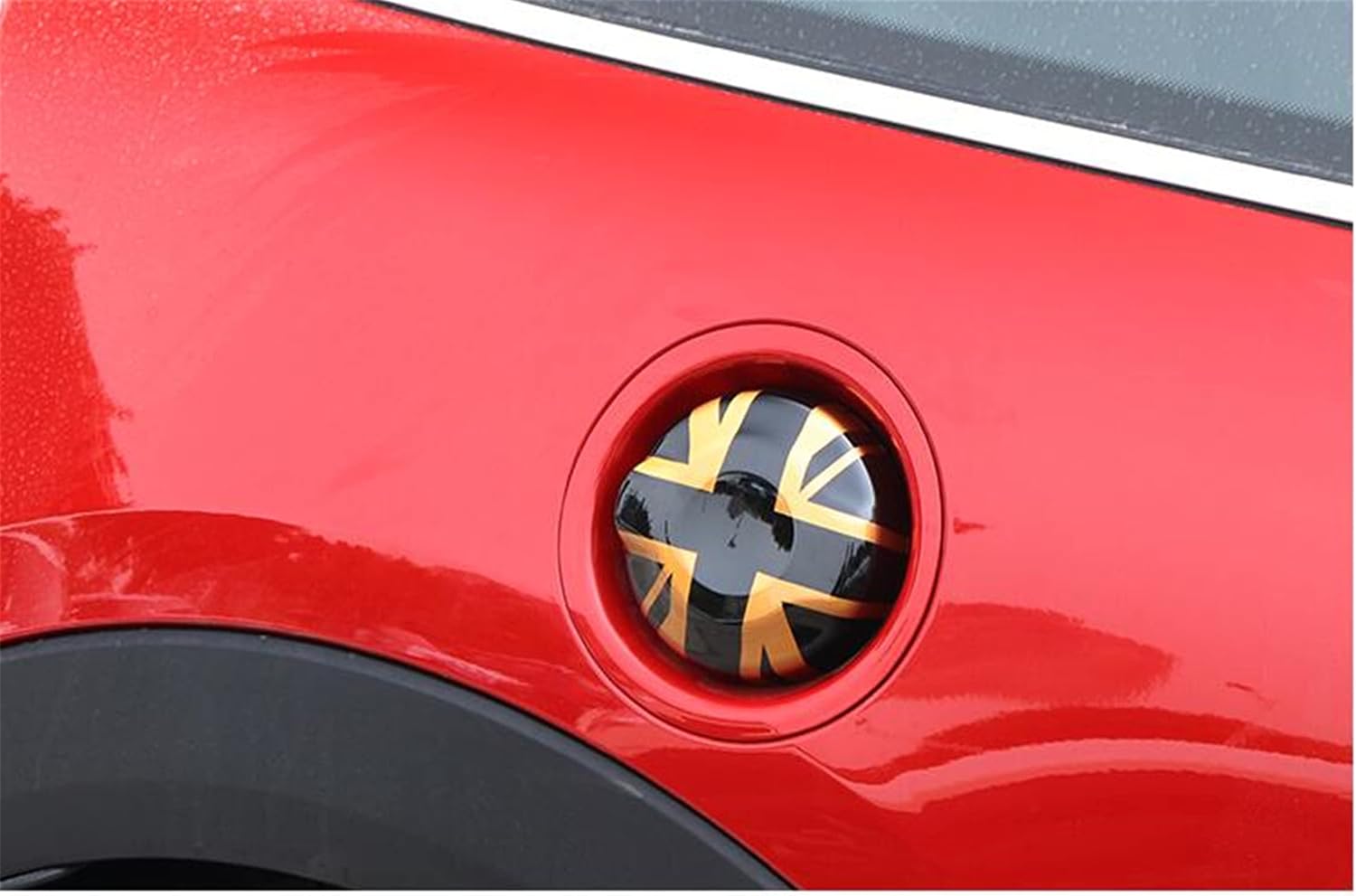 ABS Fuel Tank Gas Cap Cover Trim for Mini Cooper Hardtop Hatchback Covertible Countryman Clubman (Gold Jack,F55 F56 F57 2.0T)