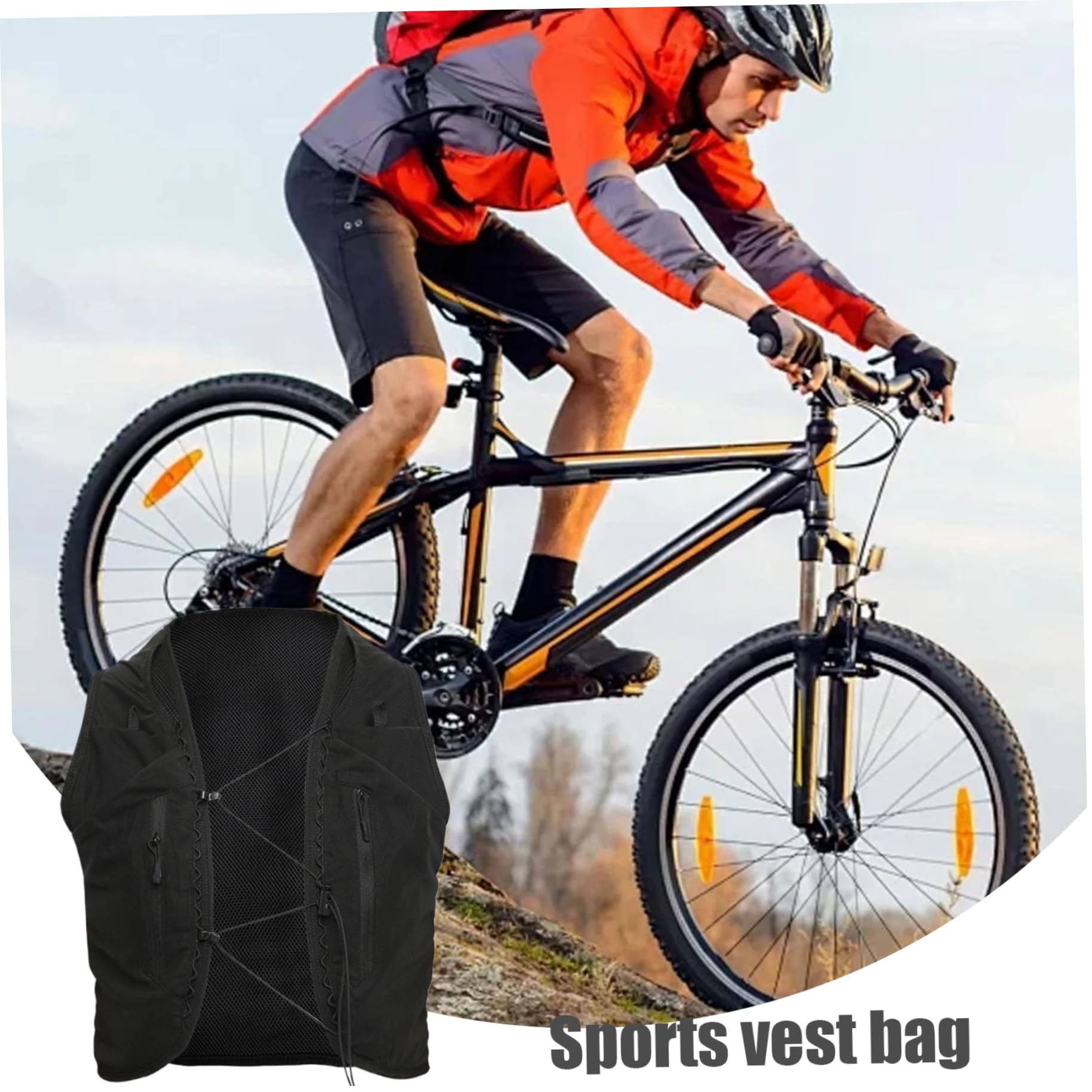 Gilet d'hydratation 12 Poches Gilet d'hydratation de Course capacité Pack Sac à Dos Polyvalent en Polyester pour vélo en Plein air randonnée, S