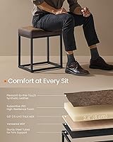 Vista 5 de SONGMICS HOME LUIZ Collection - Reposapiés otomano, otomano rectangular, taburete para silla de tocador, reposapiés, parte superior reversible, mesa