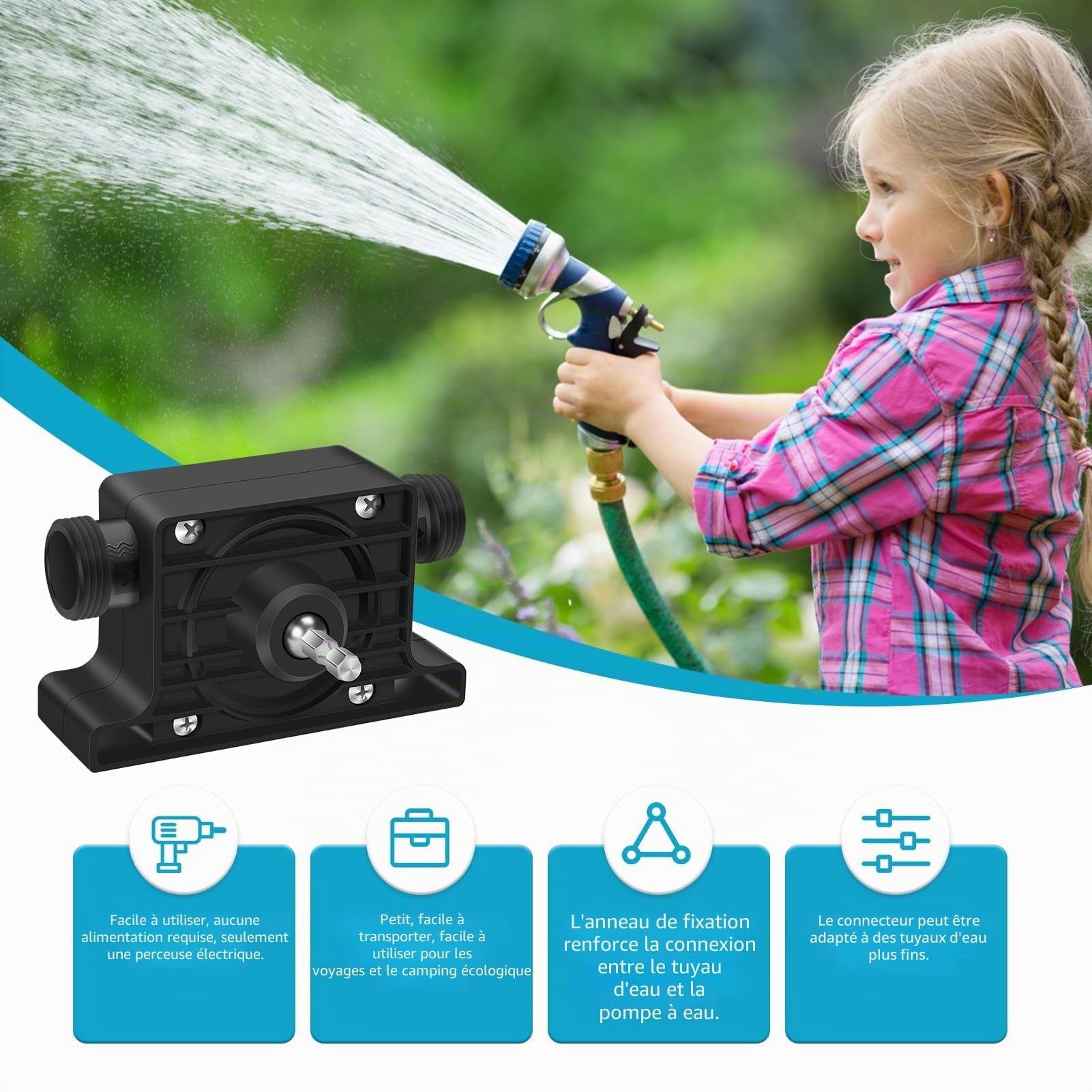 Pompe à Eau pour Perceuse Sans Fil Pompe a Gasoil Mini Pompe de Forage | Pompe Perceuse Électrique Pompe Auto-amorçante pour Diesel Huile Liquide Eau Fioul Maison Jardin Mini Piscine Fontain