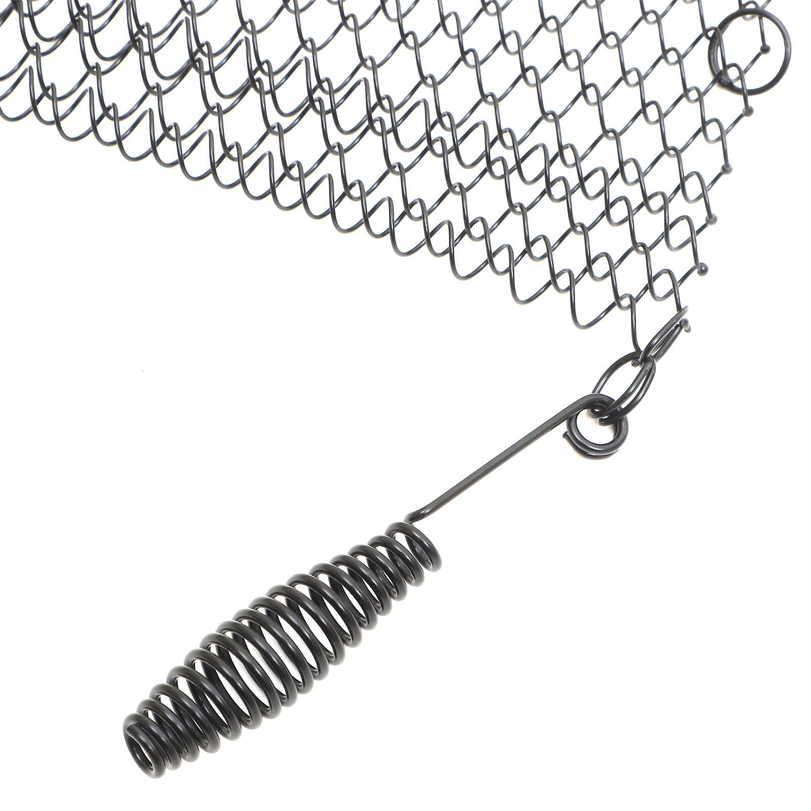 BESPORTBLE 4 Pezzi Tenda Rete per Caminetti in Ferro Nero con Maniglie | Schermo a Pannello per Focolare, Resiste al Calore e Blocca Scintille, Installazione Semplice
