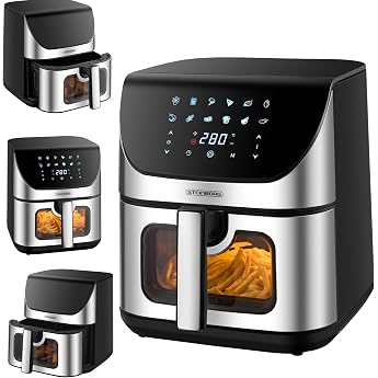 Hot Air Fryer 8 Litres Hot Air Fryer 4-in-1 Mini Oven Dehydrator Grilling Baking Dehydration Fryer Without Oil Air Fryer Hot Air Oven Hot Air Grill