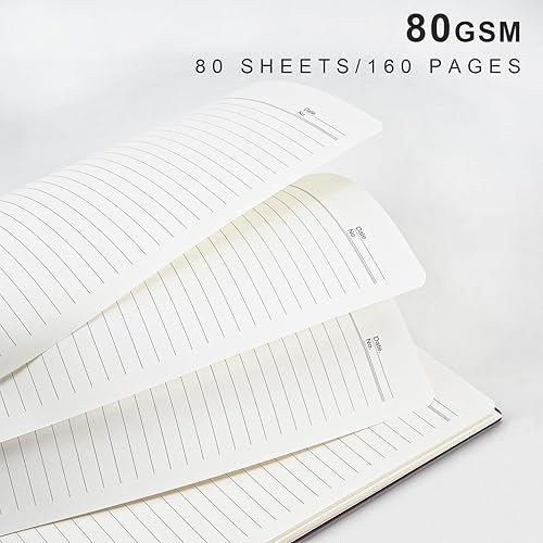 Miniatura 4 de EOOUT Paquete de 6 cuadernos en espiral de 8.5 x 11 pulgadas, tamaño A4, 80 hojas a rayas universitarias variados, colores de joya, cubierta