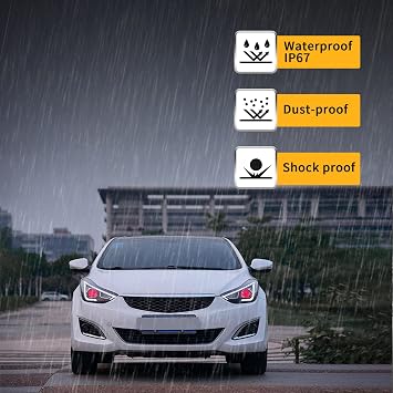 VLAND LED Headlights Compatible with Hyundai Elantra 2012-2015& Elantra Coupe 2013 2014(Not for Hybrid) w/Demon Eyes, Need D2H/ D2S Bulbs(NOT included)