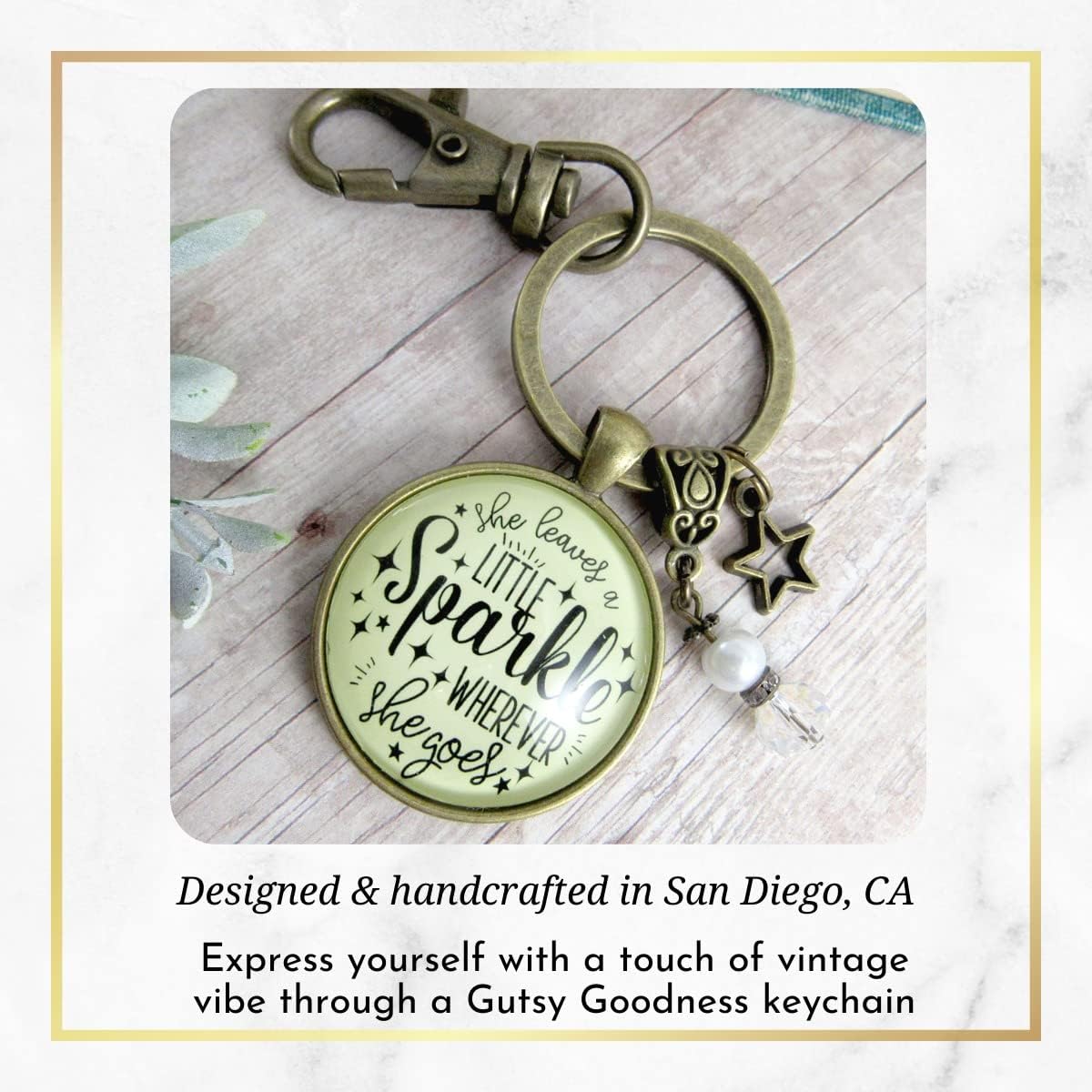 Inspirational Strong Woman Keychain Boho Handcrafted Message Jewelry Key Ring Fob Purse Clip Pendant