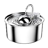 Fontaine a Eau Chat, QIUOIO 3,2L Fontaine à Eau pour Chat en Acier Inoxydable...