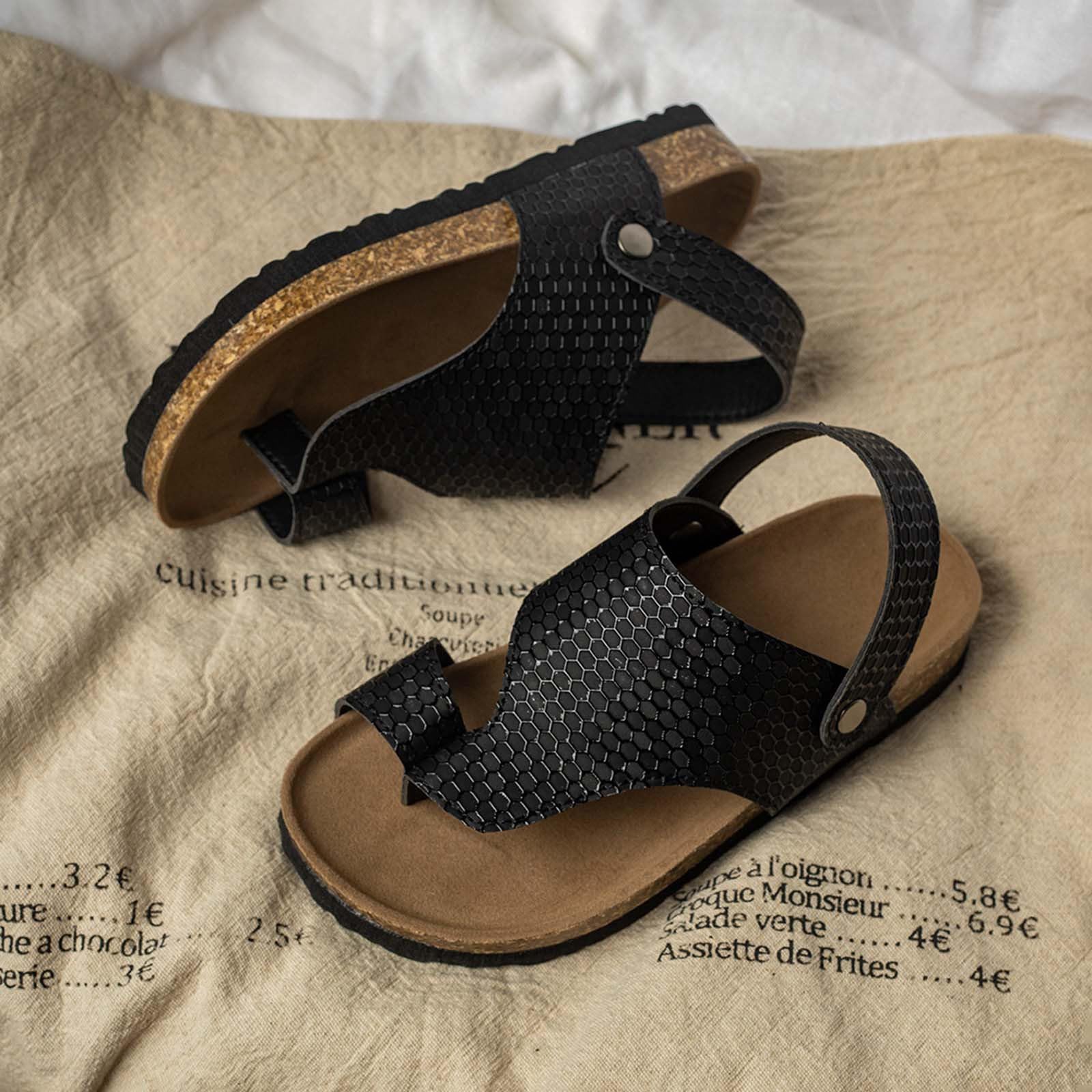 TTDGYYXW Infradito Grandi Stile retrò Estivo per Ragazze con Paillettes Spesse e Suola Morbida, Adatte per Il Tempo Libero e la Spiaggia e Dita Separate.