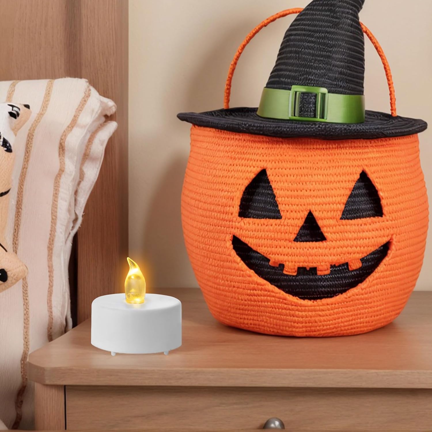 LED Tea Light Flameless Candles with Remote Control Flickering Tealight Long Lasting, Battery Operated with Timer for Halloween Home Decoration Seasonal &Festival Celebration WarmYellow (12pcs) - Image 5