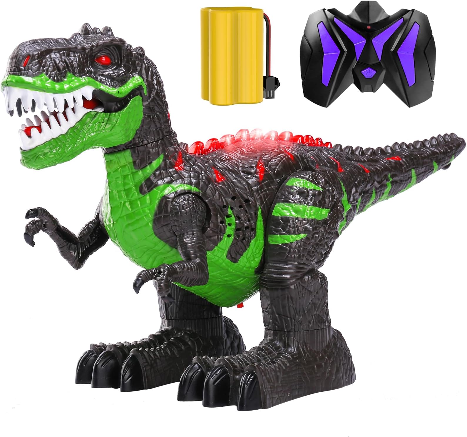 TEMI Remote Control Dinosaur Toys for Boys 3 4 5 6 7 8 Years, Electrical Stunt RC Walking Dinosaur Toy with Light and Sound, Rechargeable Battery, 360° Rotating, Birthday Toys for Kids