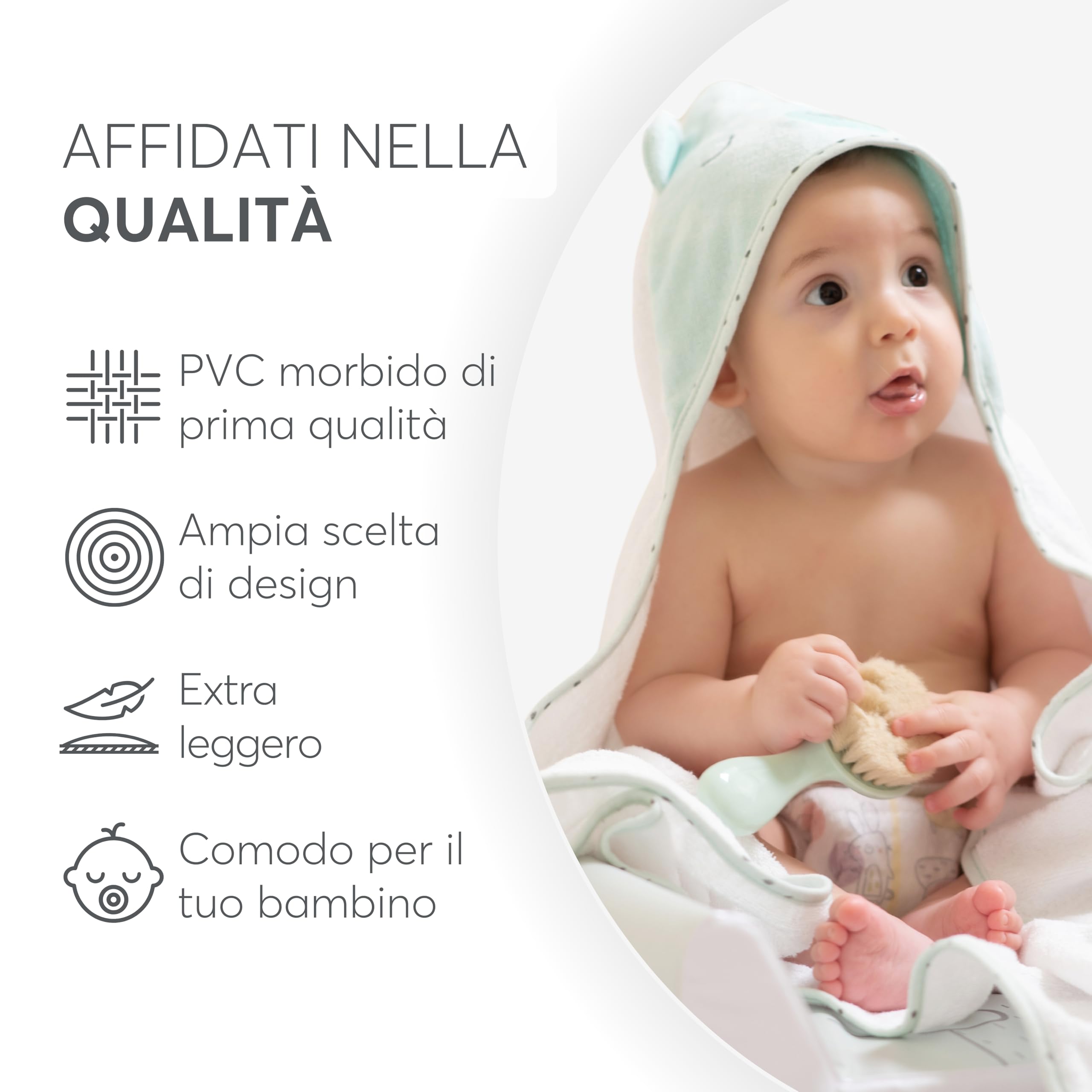 KikkaBoo Fasciatoio Portatile Neonato 80x50 cm SLEEPY SHEEP, Materassino Fasciatoio Impermeabile e Morbido in PVC, Verde