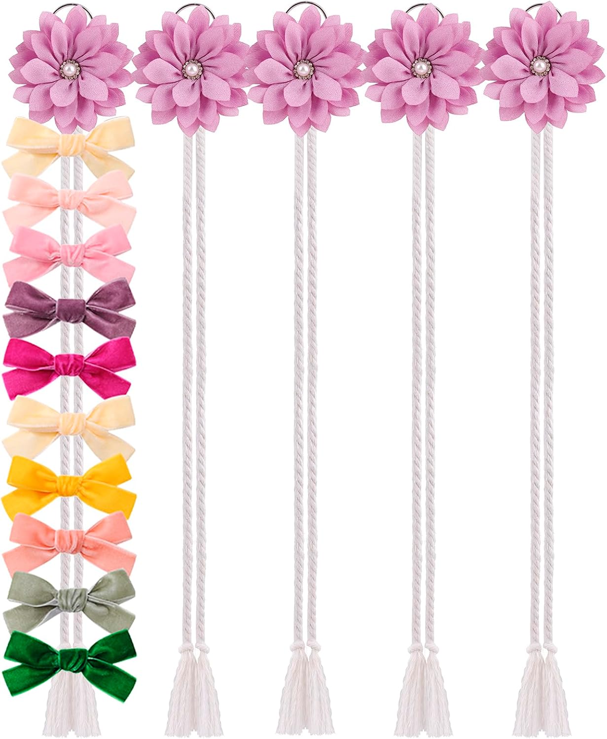 5PCS Flowers Holder Hair Bow Organizer, Hair Clips Storage Bow Holder for Girls Hair Bows, Baby Headband Hair Accessories Organizer Accessories Display Wall Hanging for Nursery Decors (5-tyh-zi-01)