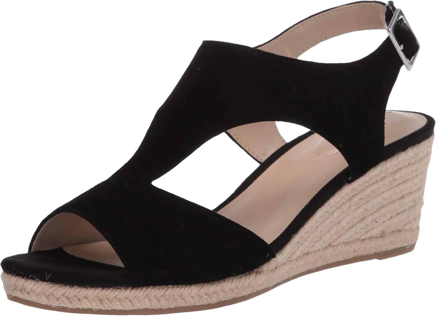 Bandolino Women's Natasha Espadrille Wedge Sandal, Black, 5