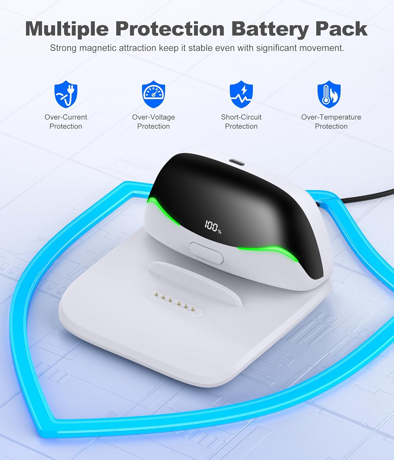 Kawaye Battery Pack and Charging Dock-VR Accessories Compatible with Oculus Meta Quest 3 Quest 2 Head Strap, 6700mAh Magnetic Connections Battery Replacement,Only Compatible with Kawaye Head Strap
