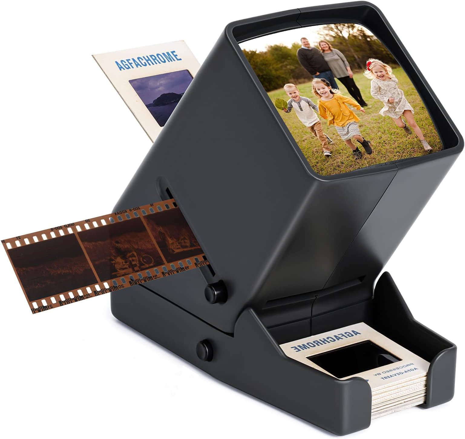 DGODRT Slide Viewer, 3X Magnification and LED Lighted Illuminated Viewing for Slides and 35mm Film Negatives, USB Powered Cable Included