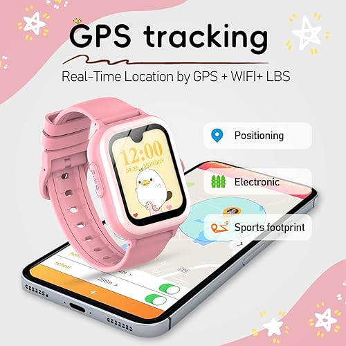 Miniatura 4 de LogHog 4G WiFi SIM Card Kids Smart Watch for Girl,1.78''Large Amoled Screen GPS Watch for Teen Students with SOS,Camera,2-Way Video Calling,