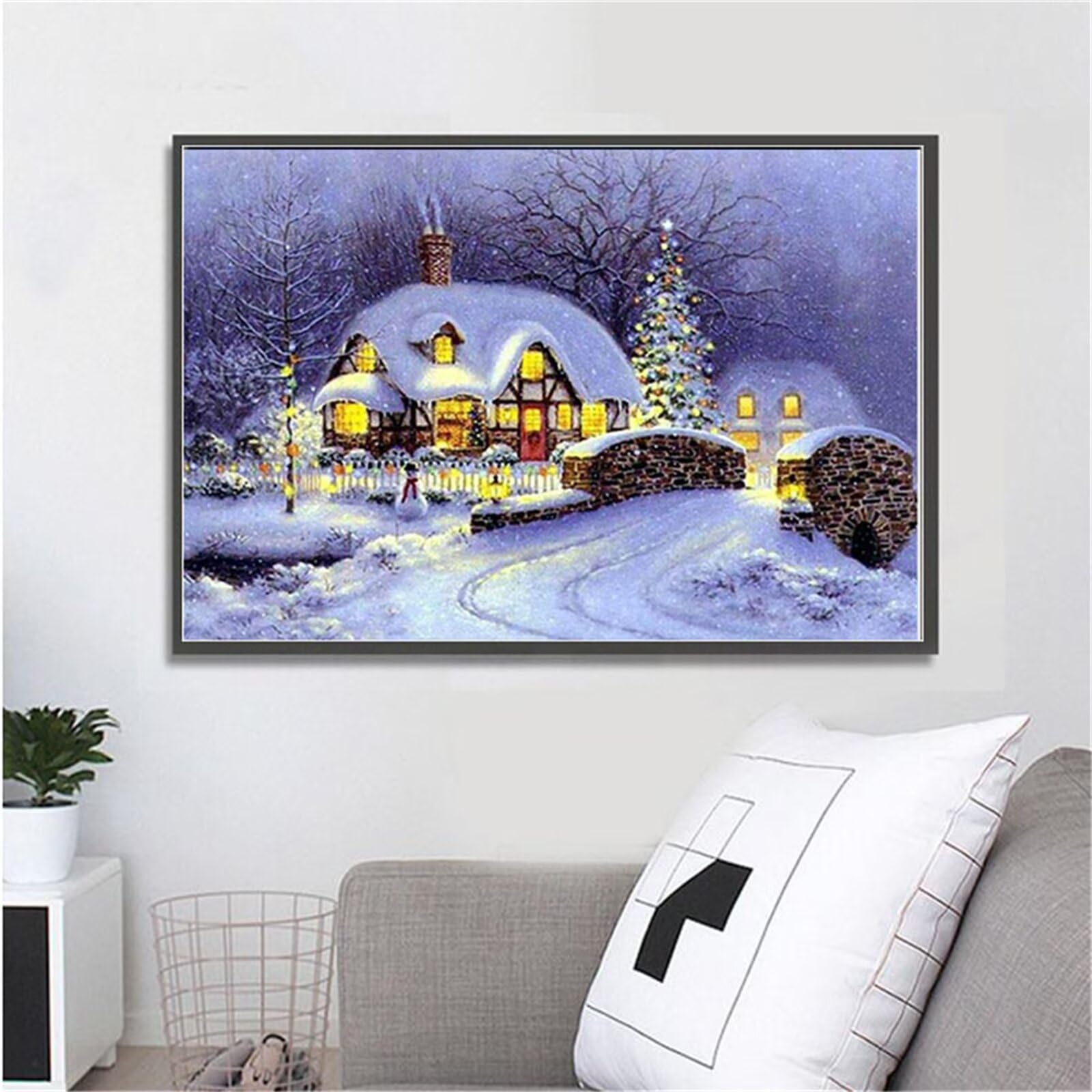 Peinture Diamant 5D Paysage de Neige 80x120cm Kit Complet Broderie