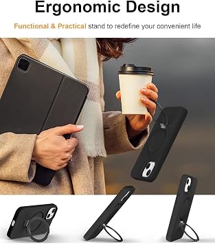 CONSTRAIN - iPhone 15 ile uyumlu Apple Kılıf Magsafe ile uyumlu Halkalı Extra Standlı içi Kadife Yumuşak Renkli Silikon Kapak