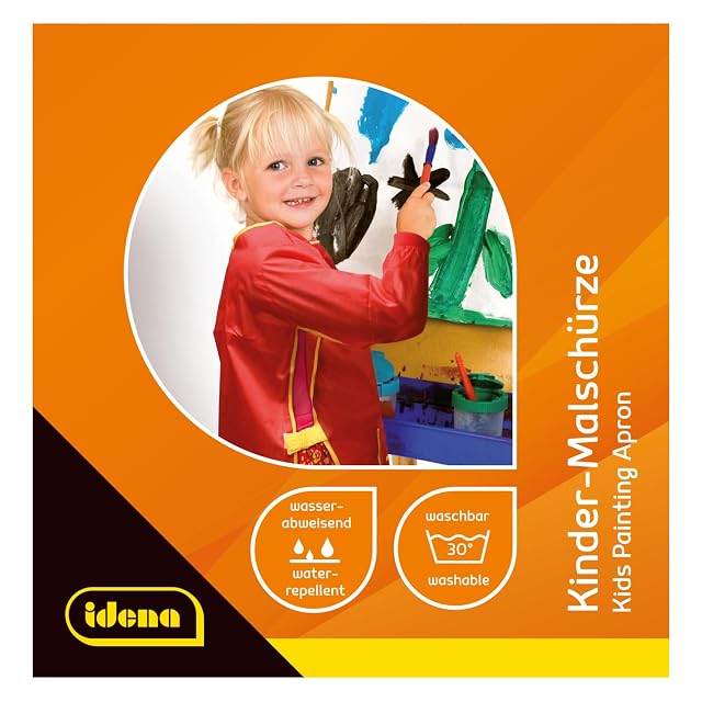 Foto 2 de 4 de Idena 611184 - Delantal para manualidades para niños, talla S de 5 a 6 años, en color rojo con mangas largas…