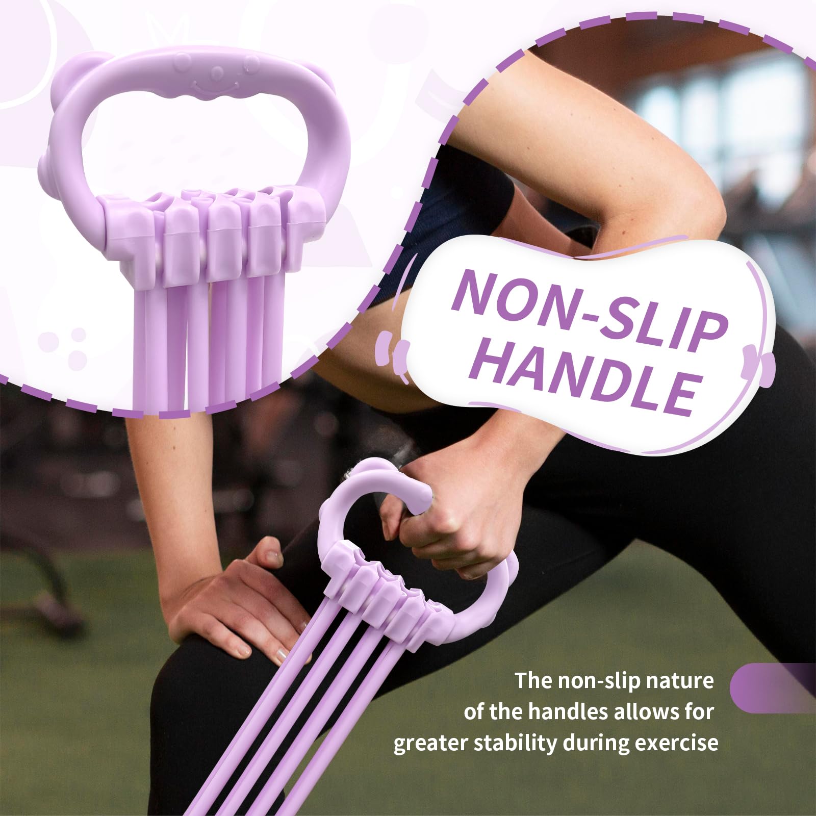 Bande di Resistenza,Bande Elastiche Fitness con Impugnatura Antiscivolo,Fasce Elastiche Fitness 15-120 Libbre,Regolabile in 8 Posizioni per L'allenamento di Petto,Braccia e Total Body
