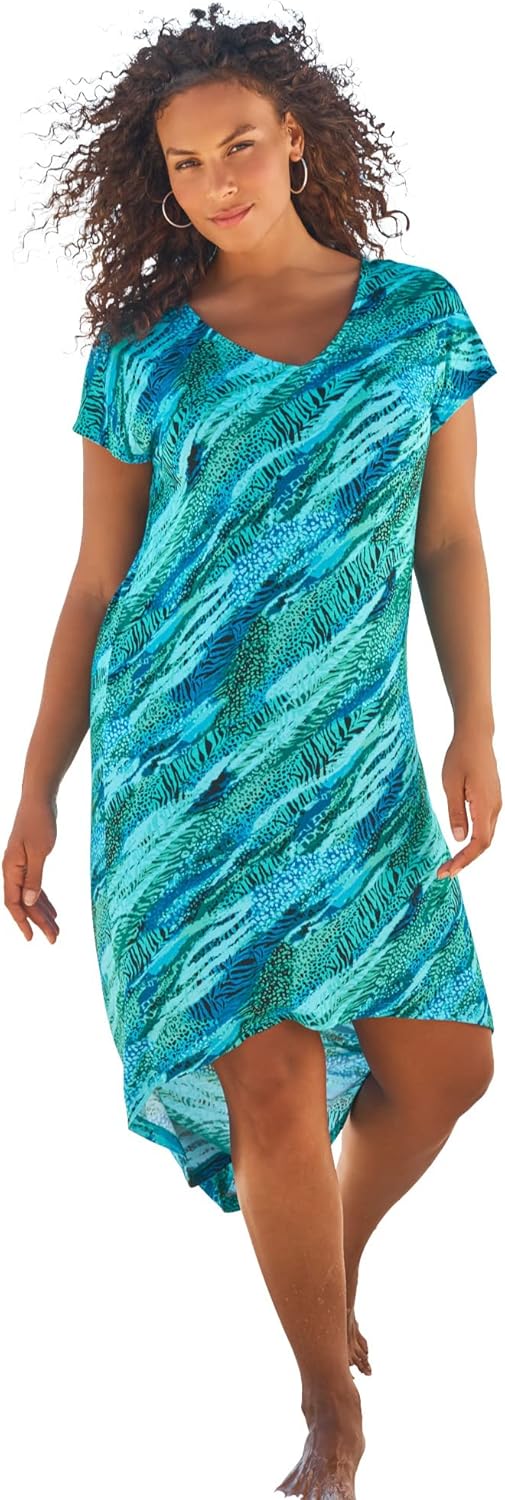 Swimsuits For All Swim 365 Women's Plus Size High-Low Cover Up